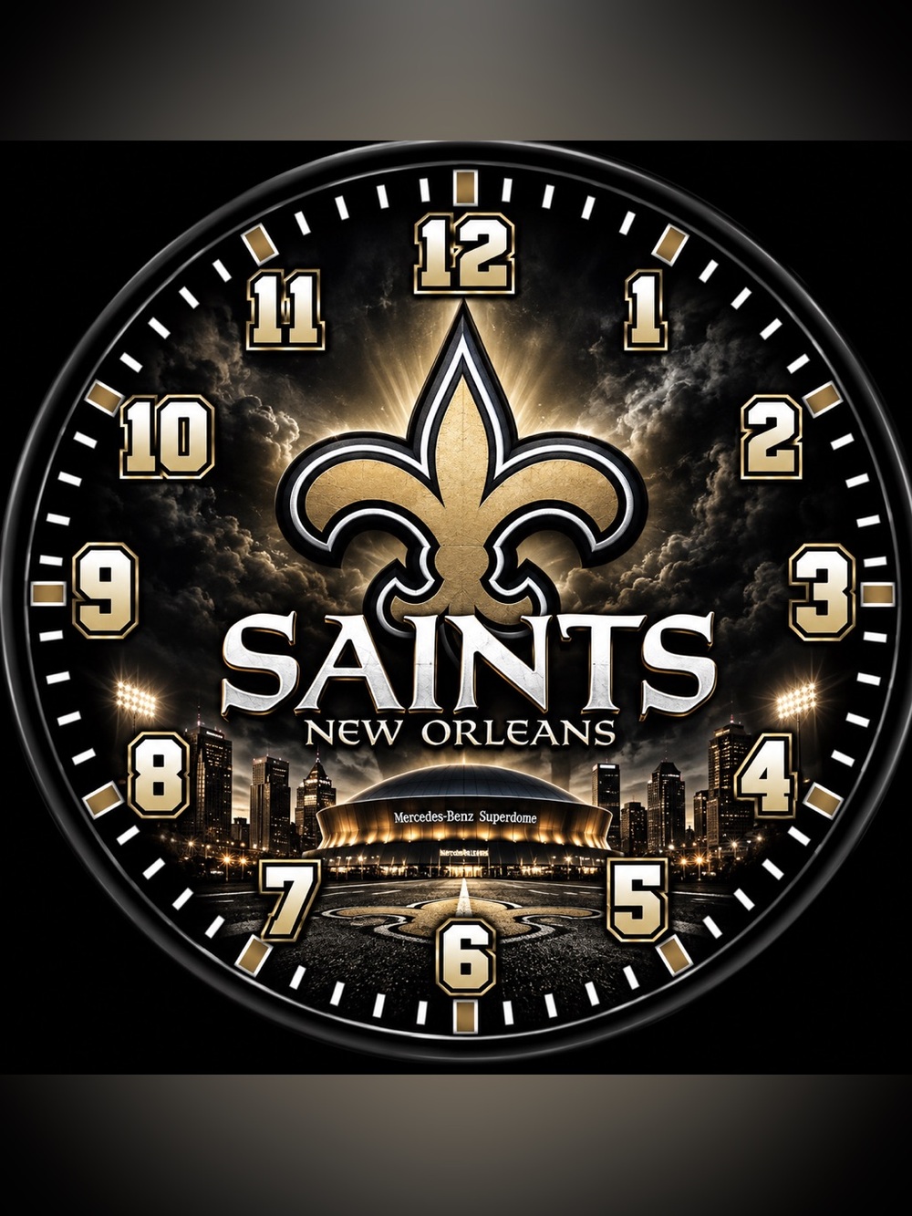 New Orleans Saints Wall Clock - Gold and Black